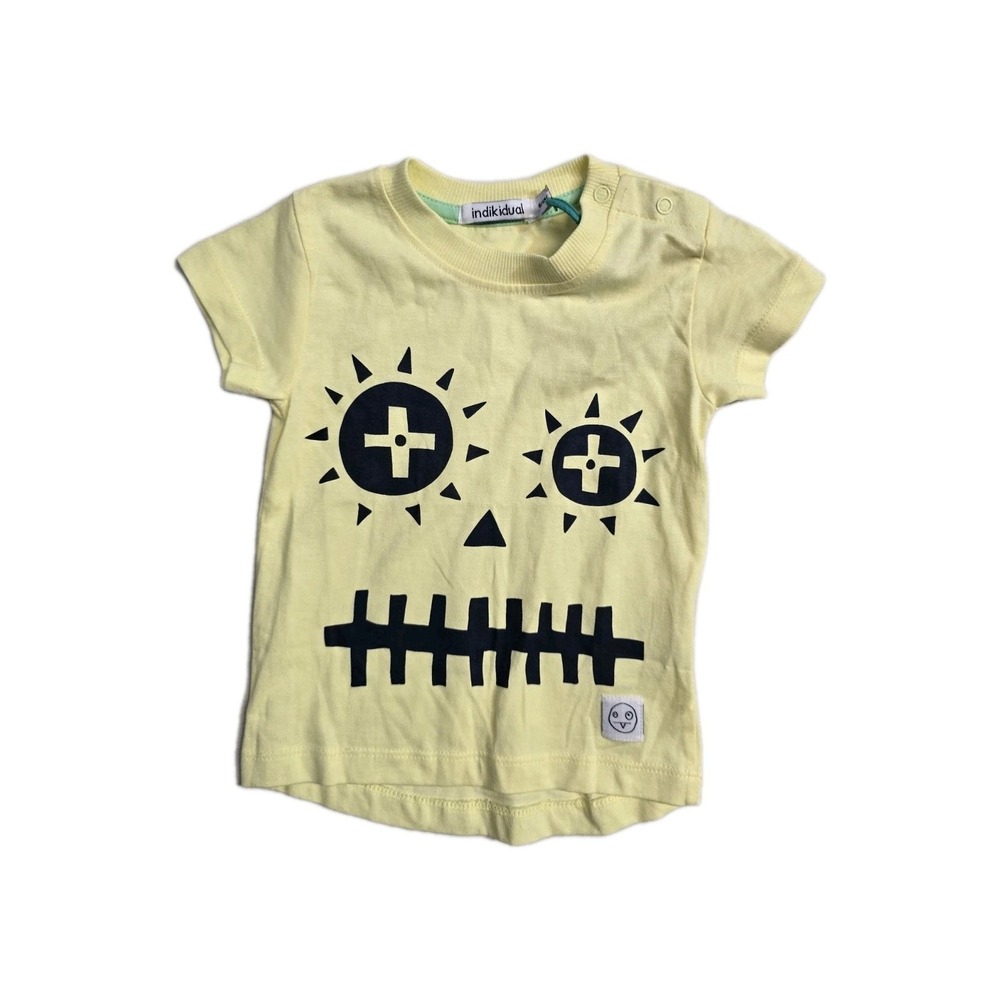 Indikidual Kids Baby Tshirt  6-12 Months  Organic Cotton Yellow NWT